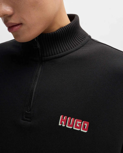 HUGO Men's Quarter-Zip High-Line Red