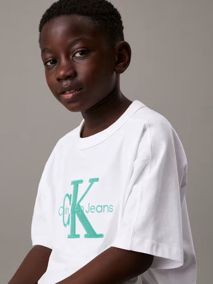 Calvin Klein Jeans Kids' Embroidered Monogram Logo T-Shirt