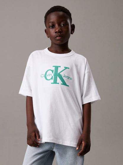 Calvin Klein Jeans Kids' Embroidered Monogram Logo T-Shirt
