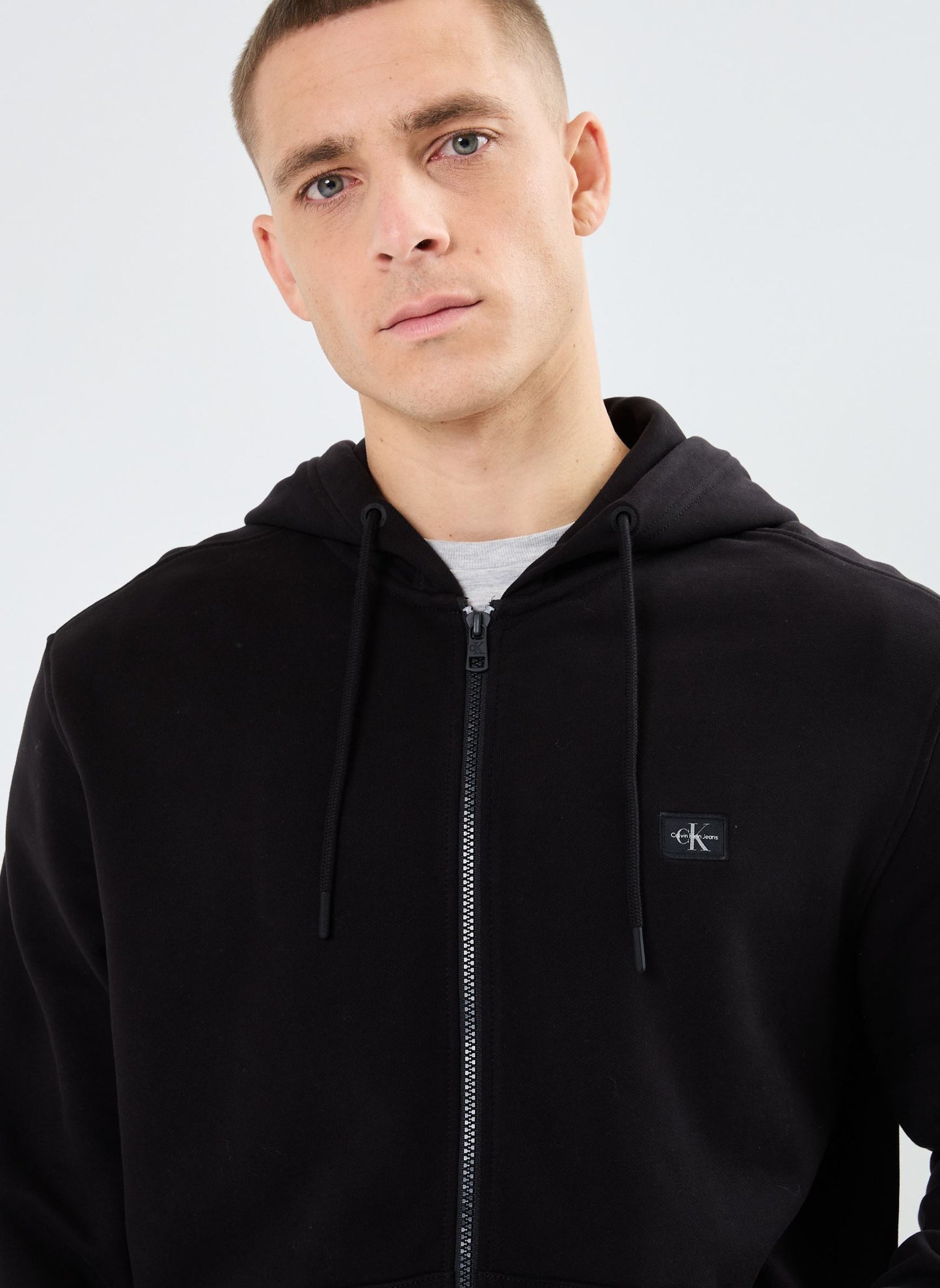 Calvin Klein Jeans Men’s Monogram Patch Zip-Up Hoodie