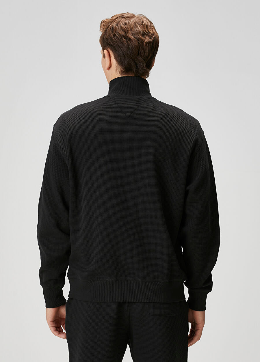 Tommy Jeans Waffle Knit Half-Zip Sweatshirt