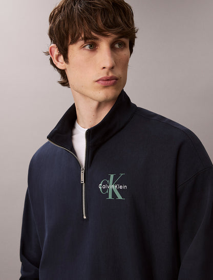 Calvin Klein Monogram Logo Quarter-Zip Sweatshirt