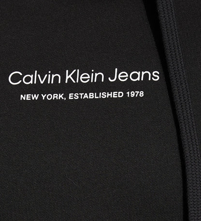 Calvin Klein Jeans Hoodie - Black Graphic Sweatshirt with Sleeve Print