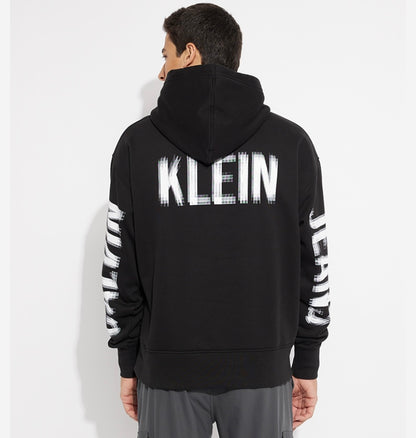Calvin Klein Jeans Hoodie - Black Graphic Sweatshirt with Sleeve Print