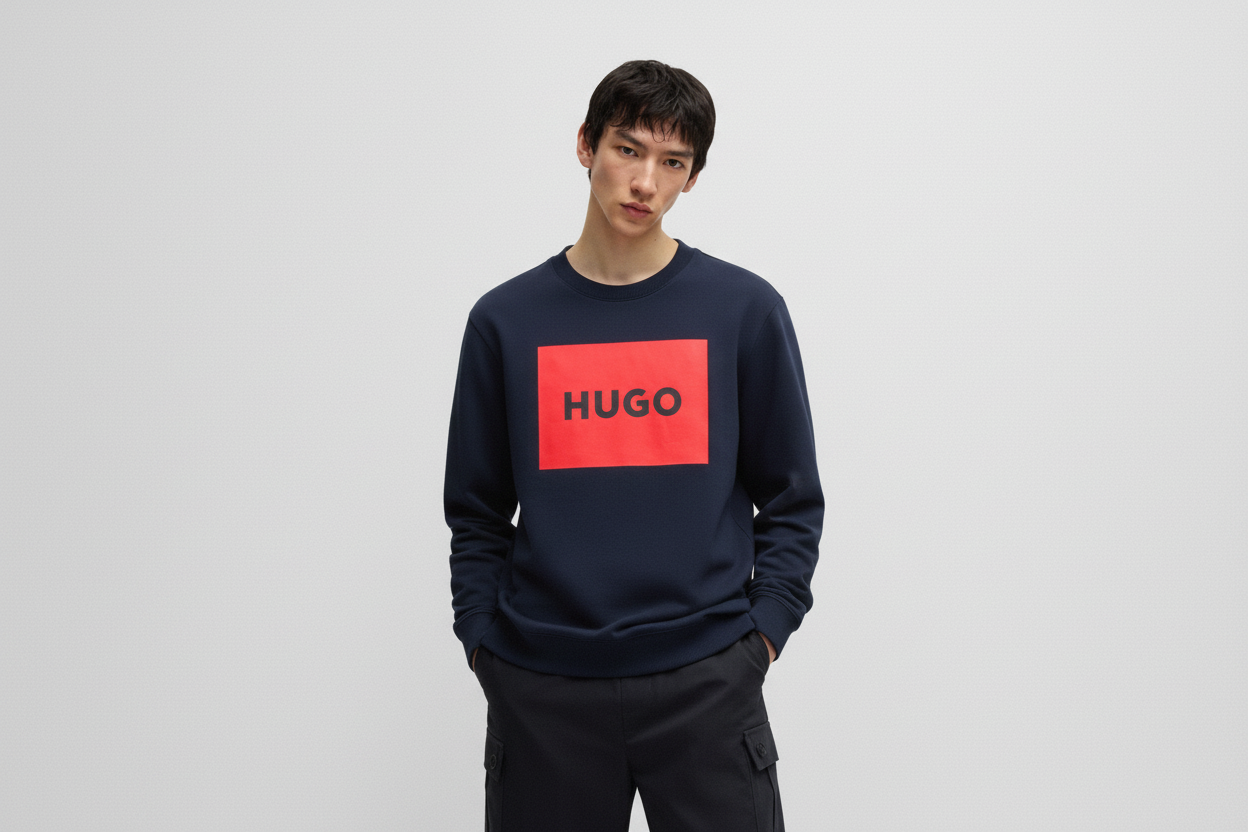 Hugo Red Line Sweatshirt With Printed Logo