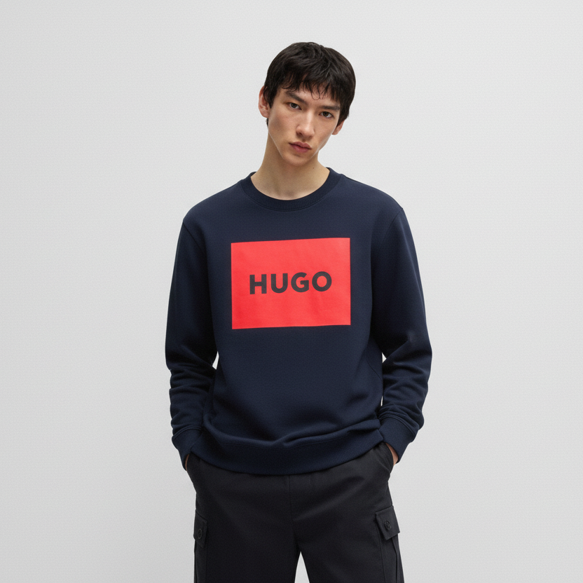 Hugo Red Line Sweatshirt With Printed Logo