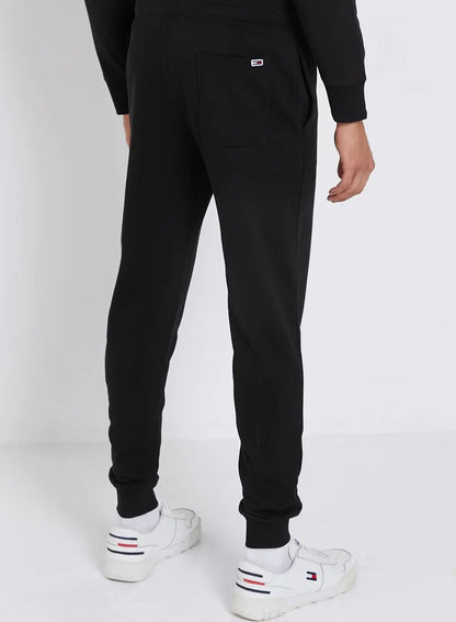 Tommy Jeans Black Joggers with Vertical NYC Logo and Back Pocket