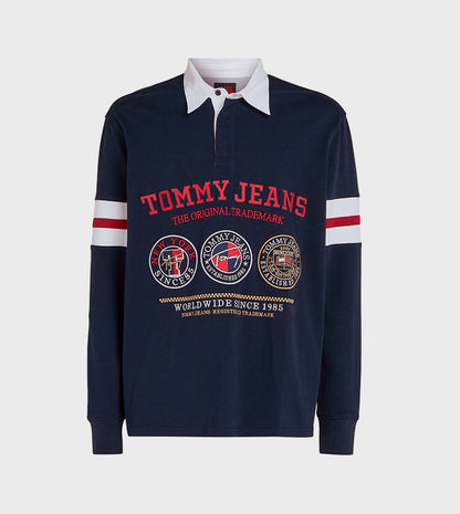 Tommy Jeans Archive Graphic Rugby Polo Shirt Ledger Fit