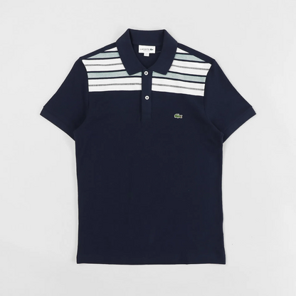 Lacoste Men's Striped Chest Pique Polo Shirt Regular Fit