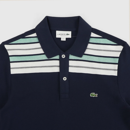 Lacoste Men's Striped Chest Pique Polo Shirt Regular Fit