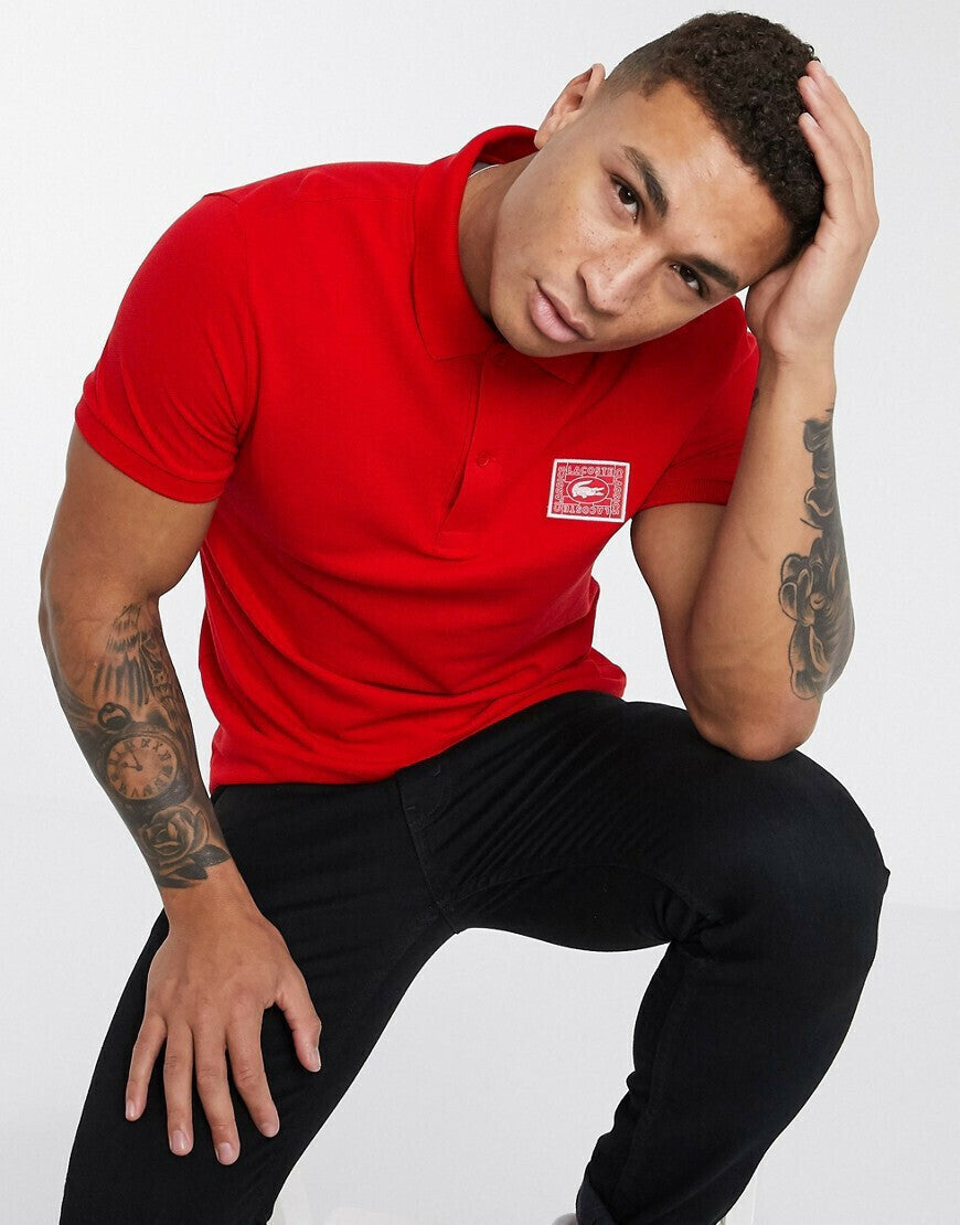 Lacoste Slim Fit Pique Polo Shirt with Heritage Badge