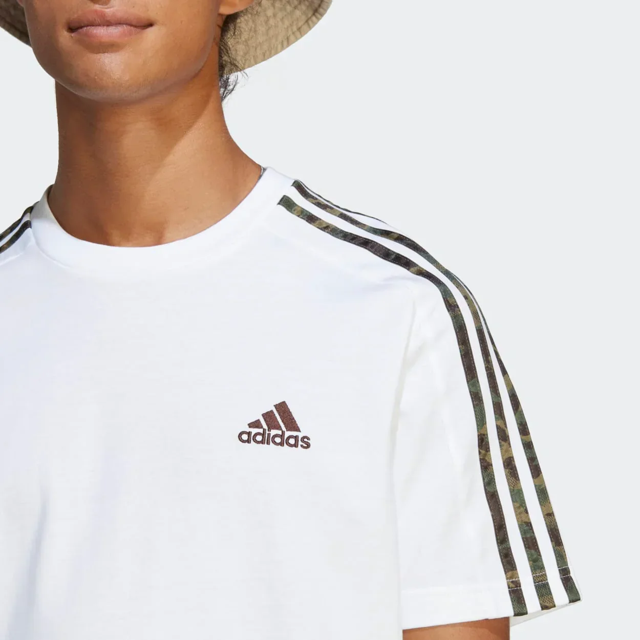 Adidas Performance 3-Stripes Camo-Detail Tee