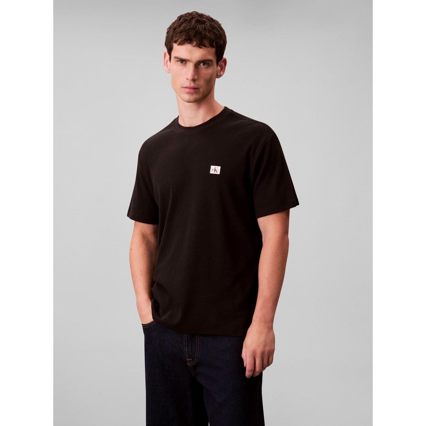 Calvin Klein Jeans Waffle-Knit Crewneck Tee