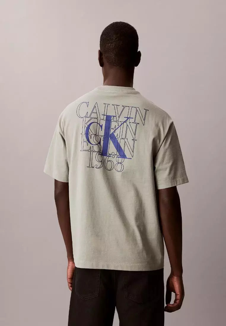 Calvin Klein Oversized Monogram Logo Graphic Tee
