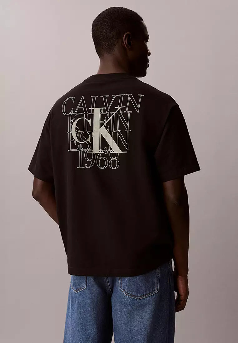 Calvin Klein Oversized Monogram Logo Graphic Tee