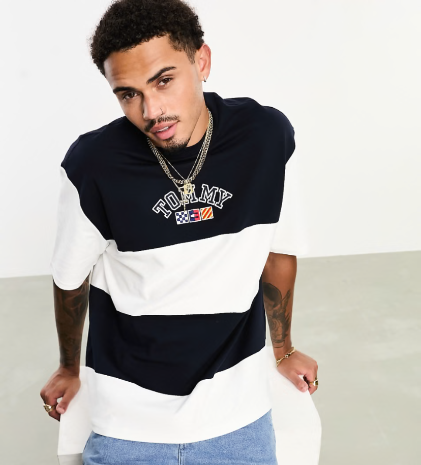Men's Color-Block Crest Crewneck Tee