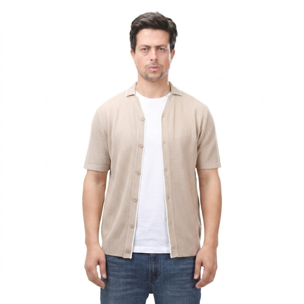 Zara Contrast Piping Knit Shirt