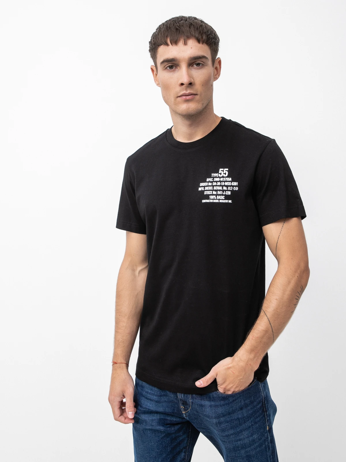 Diesel Men's D-Series Technical Drawing Crewneck Tee