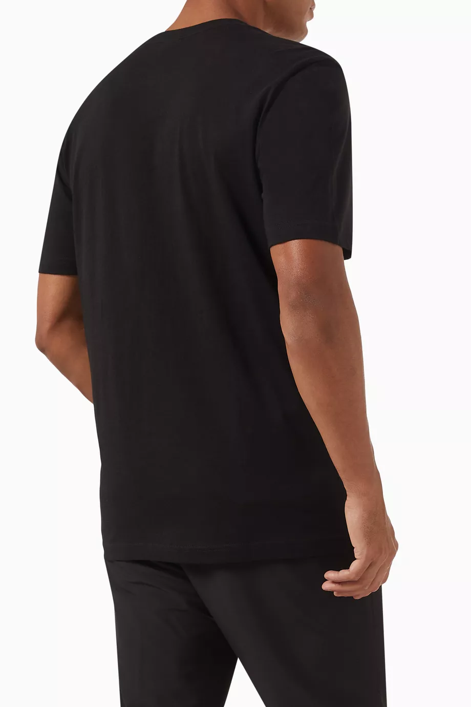 BOSS Cotton T-Shirt with Horizontal Stacked Graphic Lines