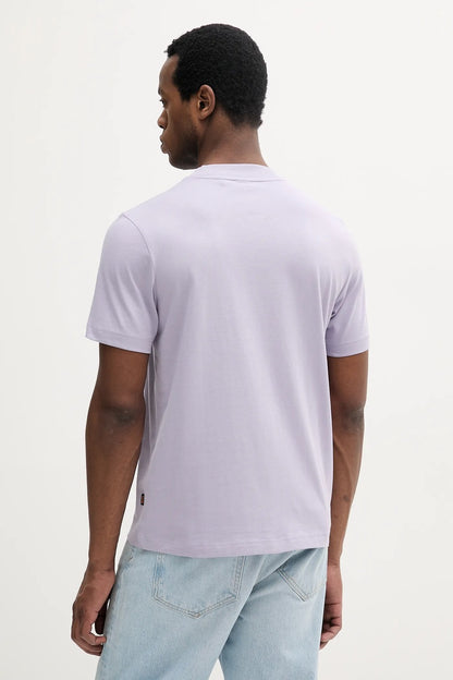 BOSS Cotton T-Shirt with Marlin Fish Graphic and Contrast Neck Taping