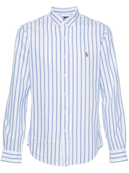 Polo Ralph Lauren Premium Cotton Striped Oxford Shirt with Buttoned Collar
