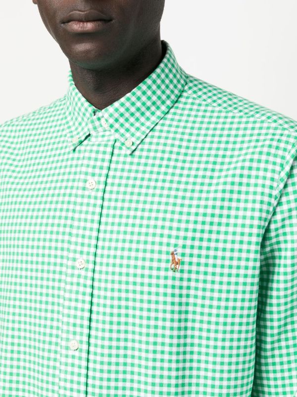 Polo Ralph Lauren Button-Down Long-Sleeve Gingham Shirt with Pony Logo