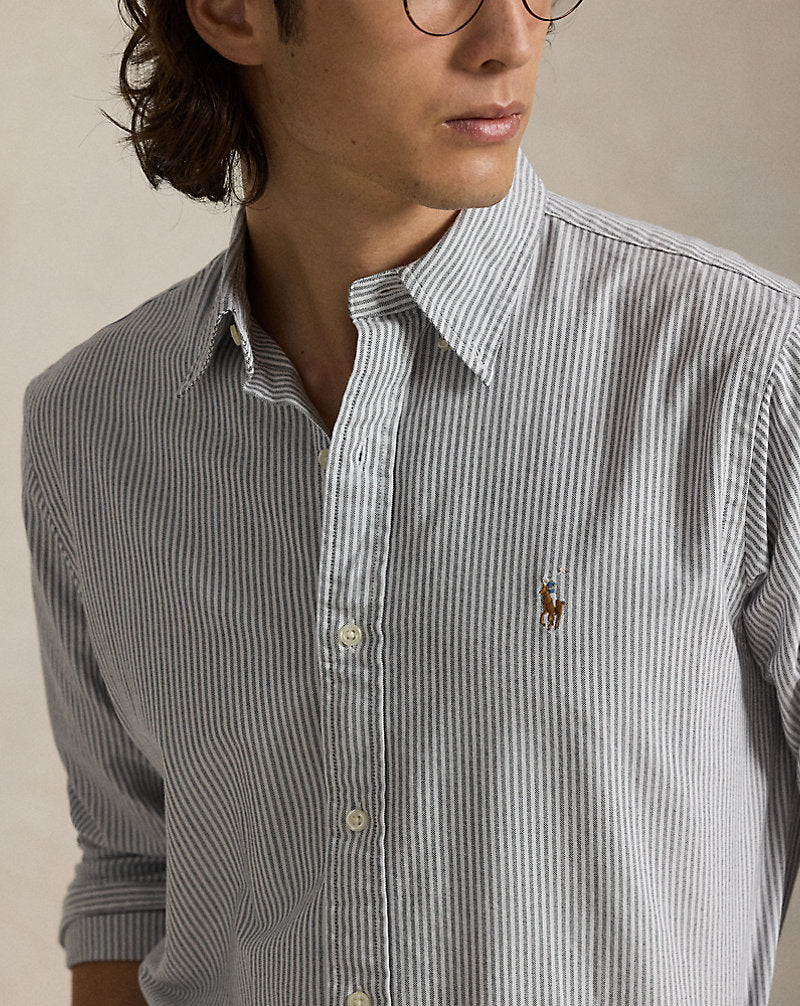 Polo Ralph Lauren Button-Down Long-Sleeve Striped Shirt with Pony Logo