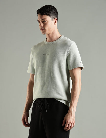 Tommy Jeans Waffle Knit Embroidered Logo T-Shirt
