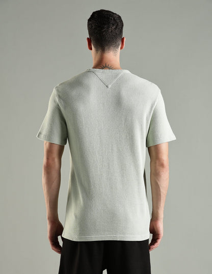 Tommy Jeans Waffle Knit Embroidered Logo T-Shirt