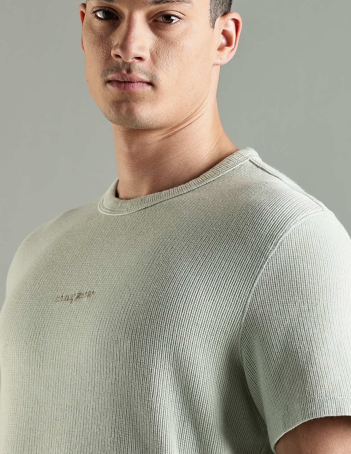 Tommy Jeans Waffle Knit Embroidered Logo T-Shirt