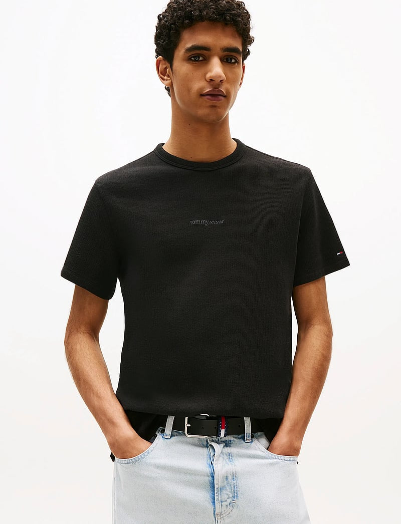 Tommy Jeans Waffle Knit Embroidered Logo T-Shirt