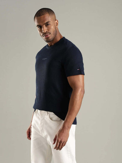 Tommy Jeans Waffle Knit Embroidered Logo T-Shirt