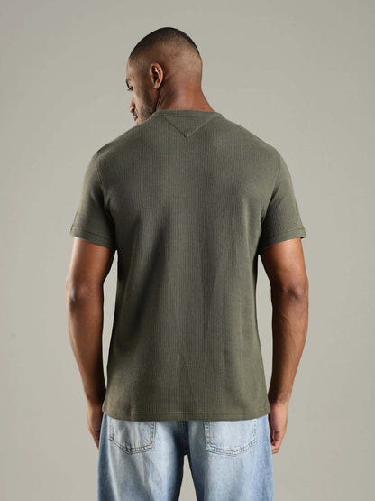 Tommy Jeans Waffle Knit Embroidered Logo T-Shirt