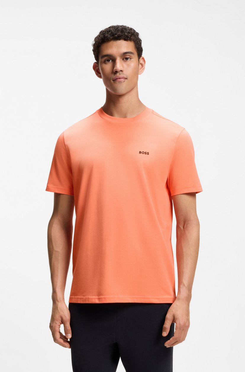BOSS Stretch Cotton T-Shirt with Small Side-Center Logo