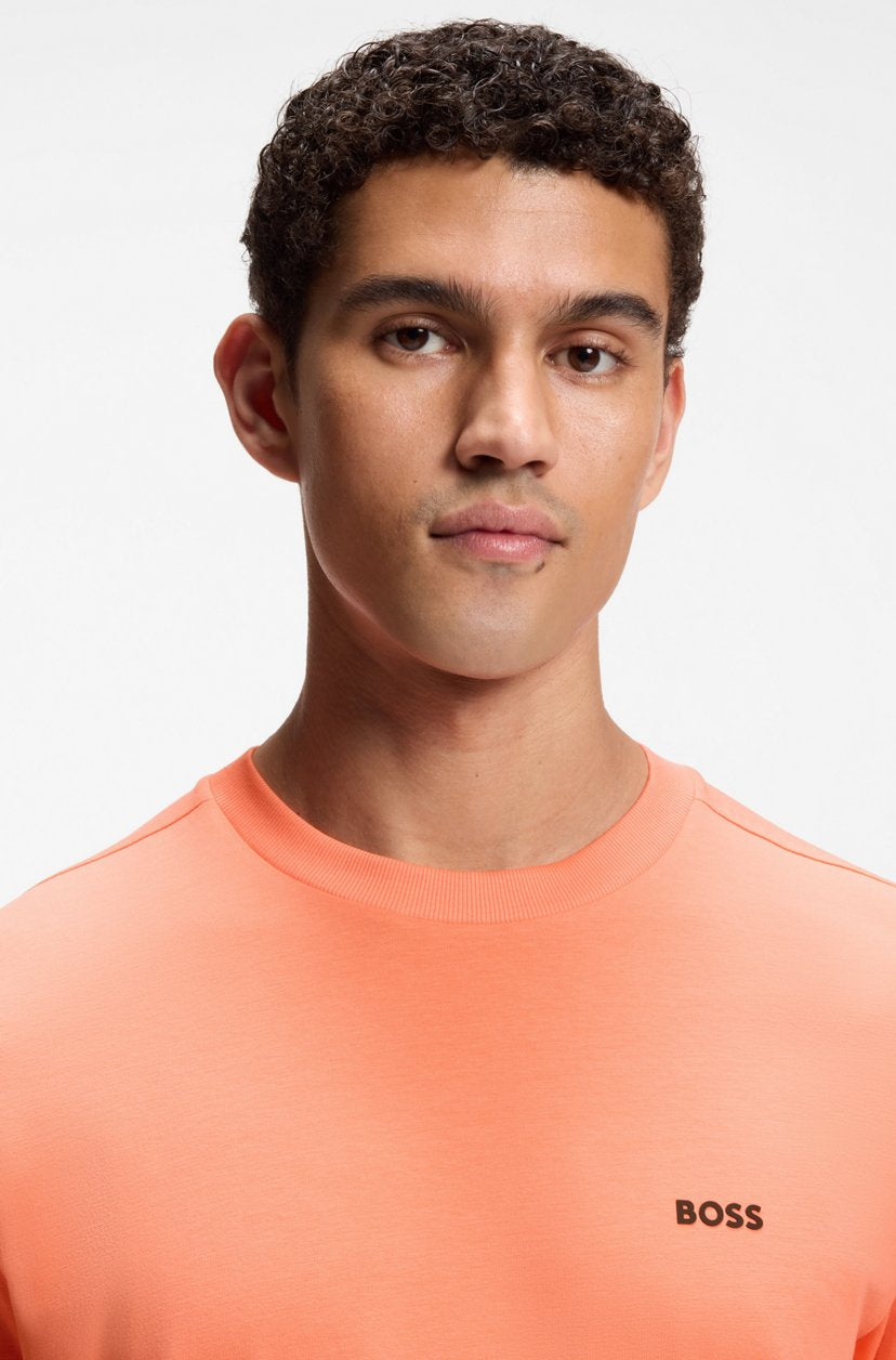 BOSS Stretch Cotton T-Shirt with Small Side-Center Logo