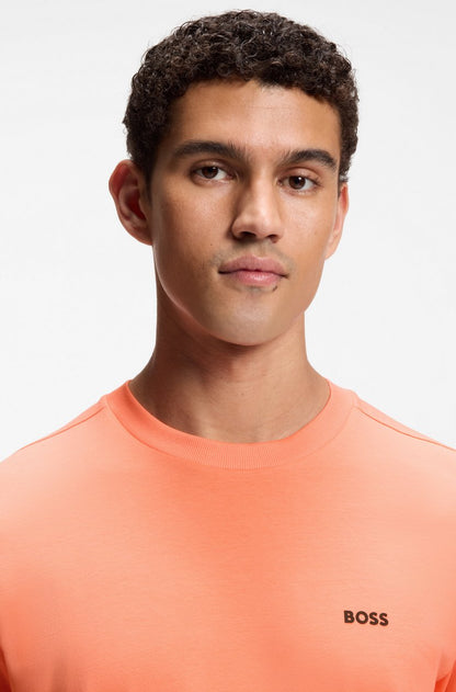 BOSS Stretch Cotton T-Shirt with Small Side-Center Logo