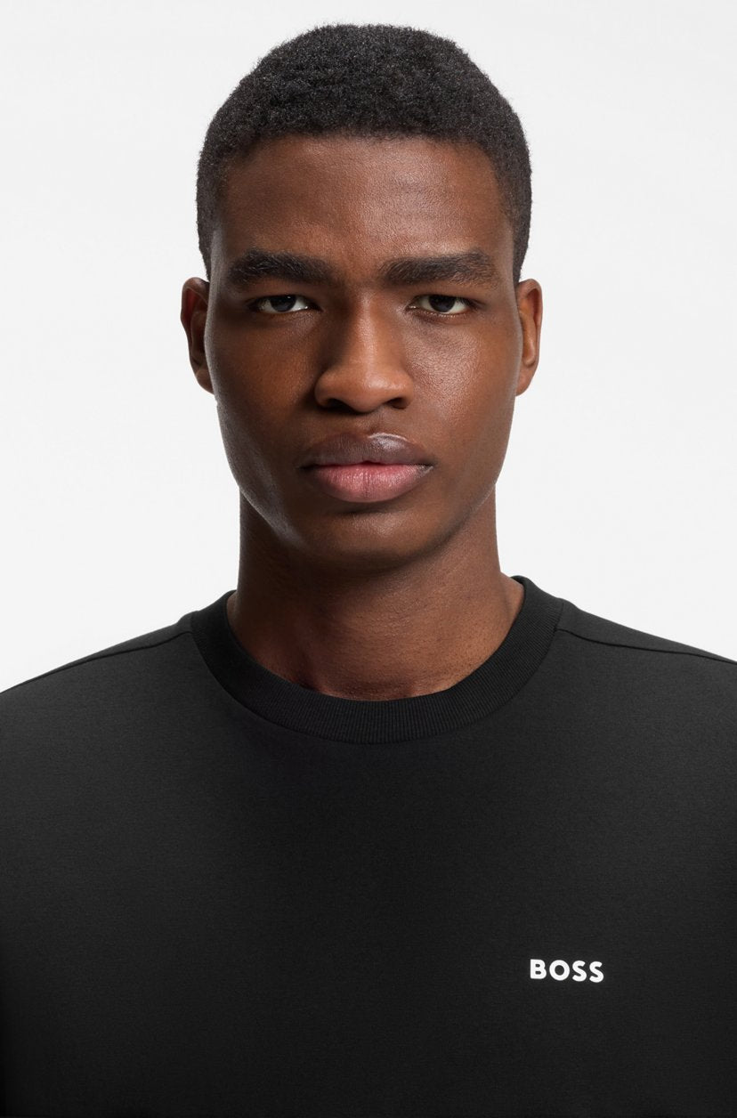 BOSS Stretch Cotton T-Shirt with Small Side-Center Logo