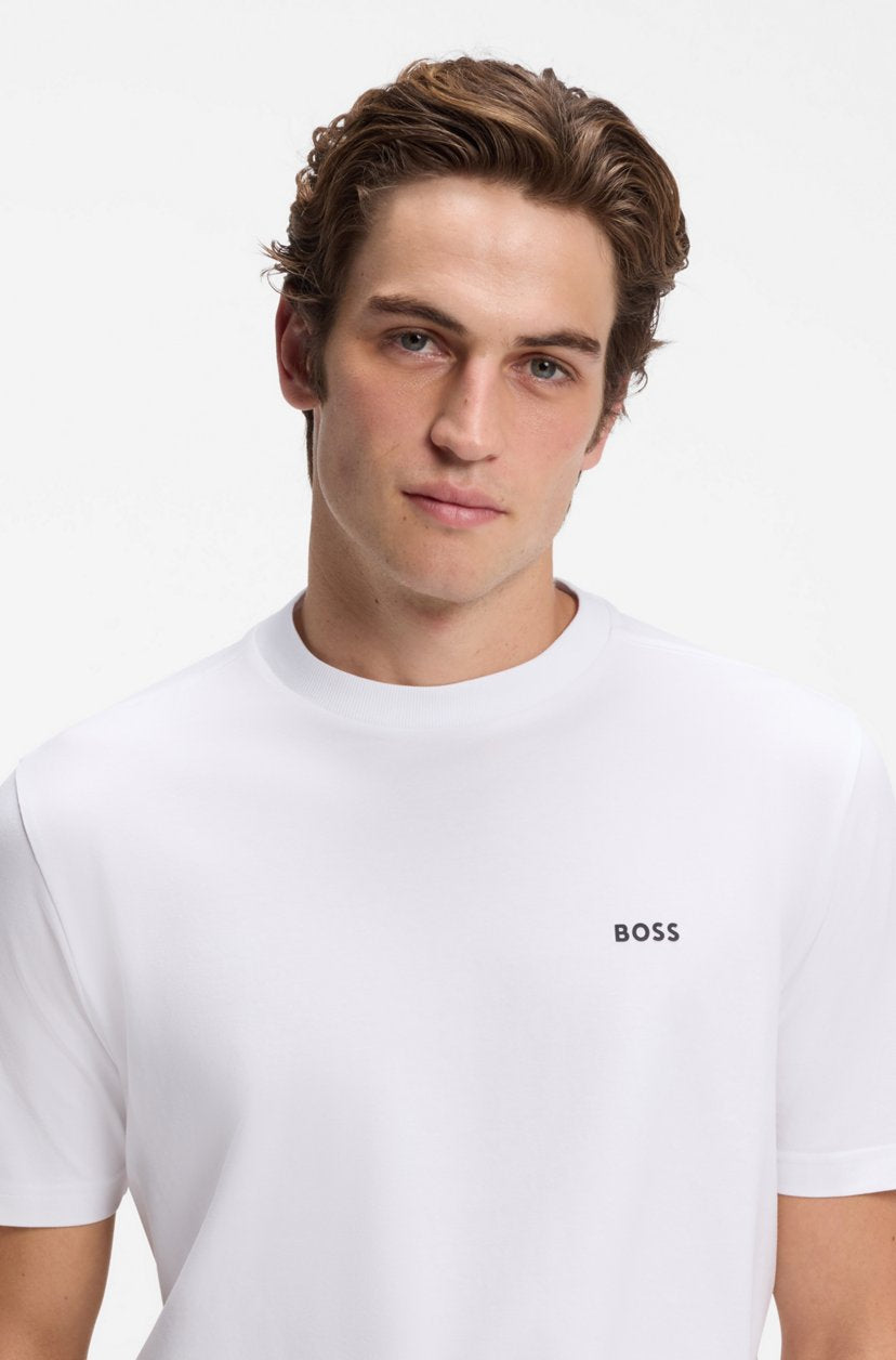 BOSS Stretch Cotton T-Shirt with Small Side-Center Logo