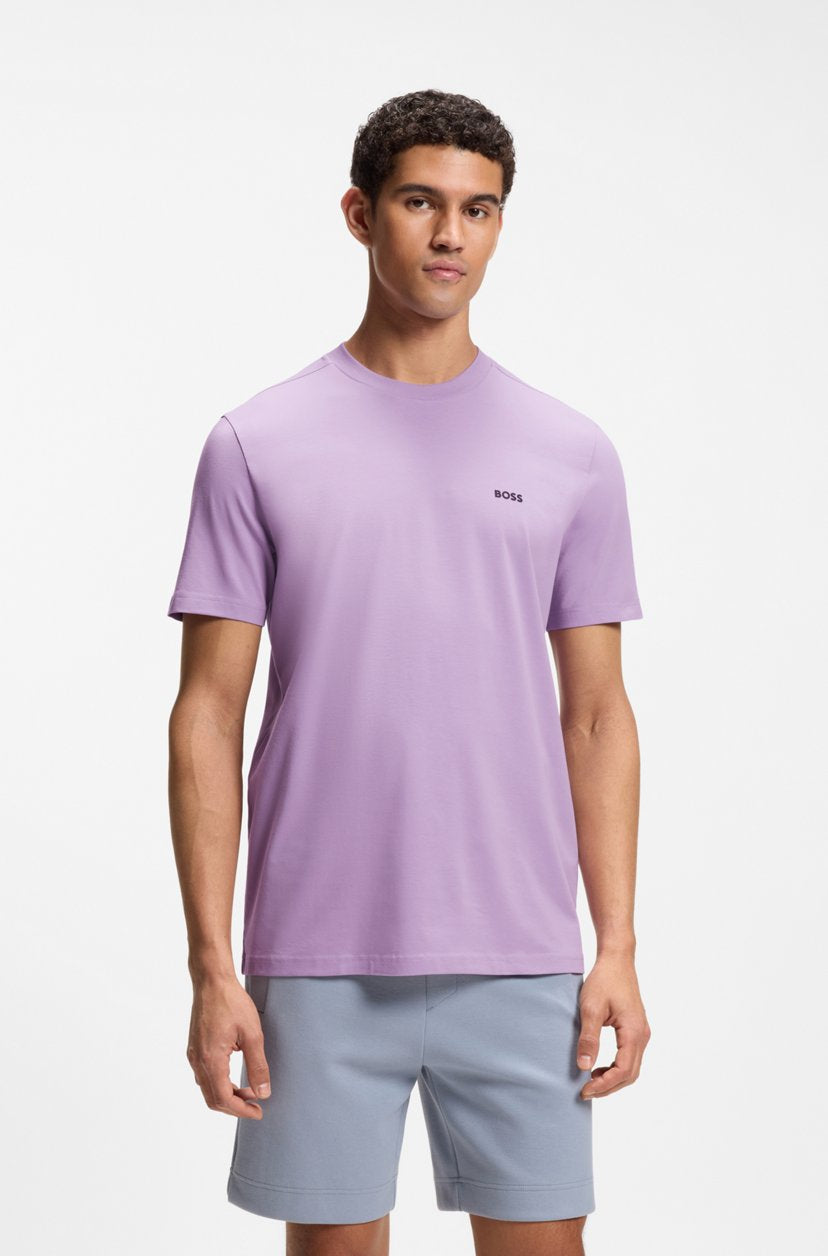 BOSS Stretch Cotton T-Shirt with Small Side-Center Logo