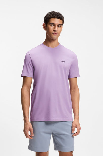 BOSS Stretch Cotton T-Shirt with Small Side-Center Logo