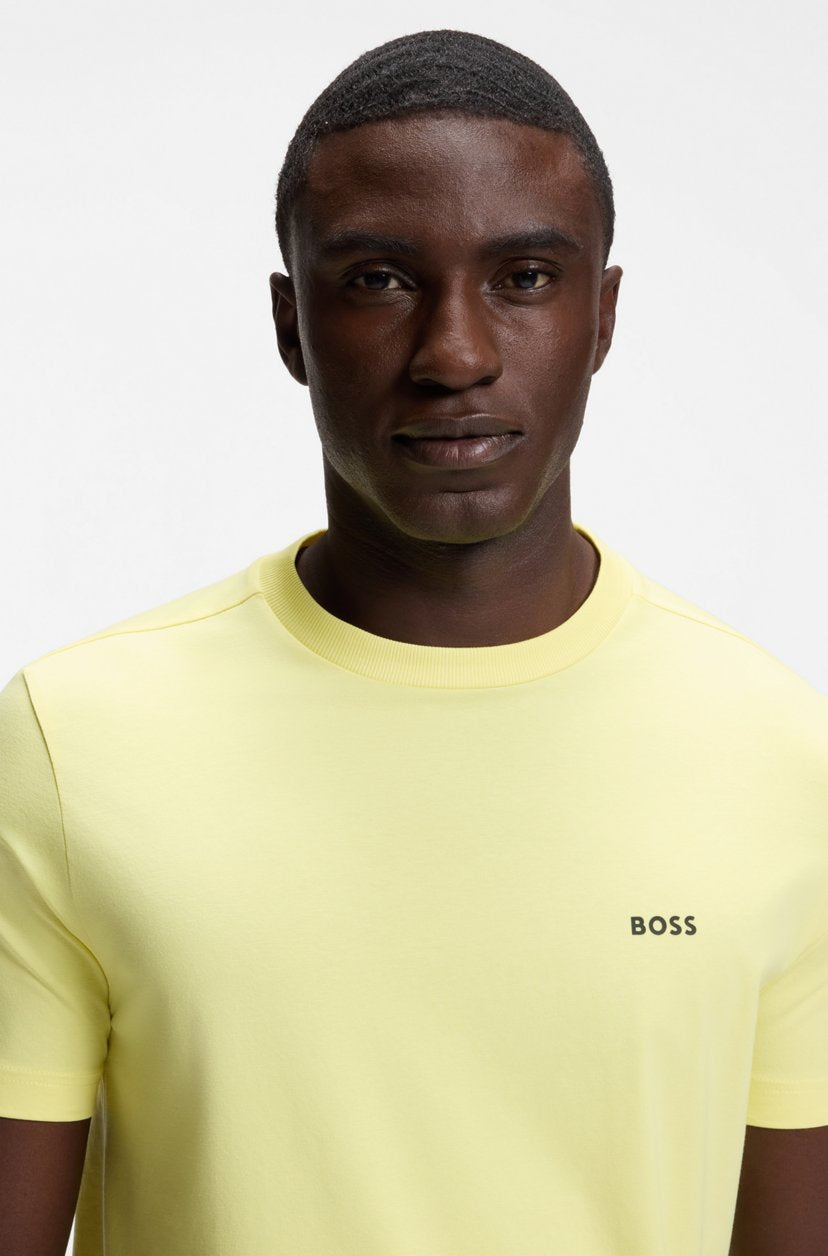 BOSS Stretch Cotton T-Shirt with Small Side-Center Logo