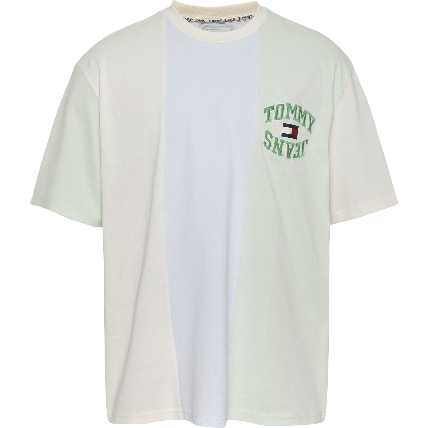Tommy Jeans Vertical Stripe Short Sleeve T-Shirt with Chest Logo