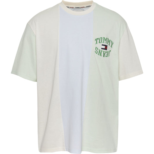 Tommy Jeans Vertical Stripe Short Sleeve T-Shirt with Chest Logo
