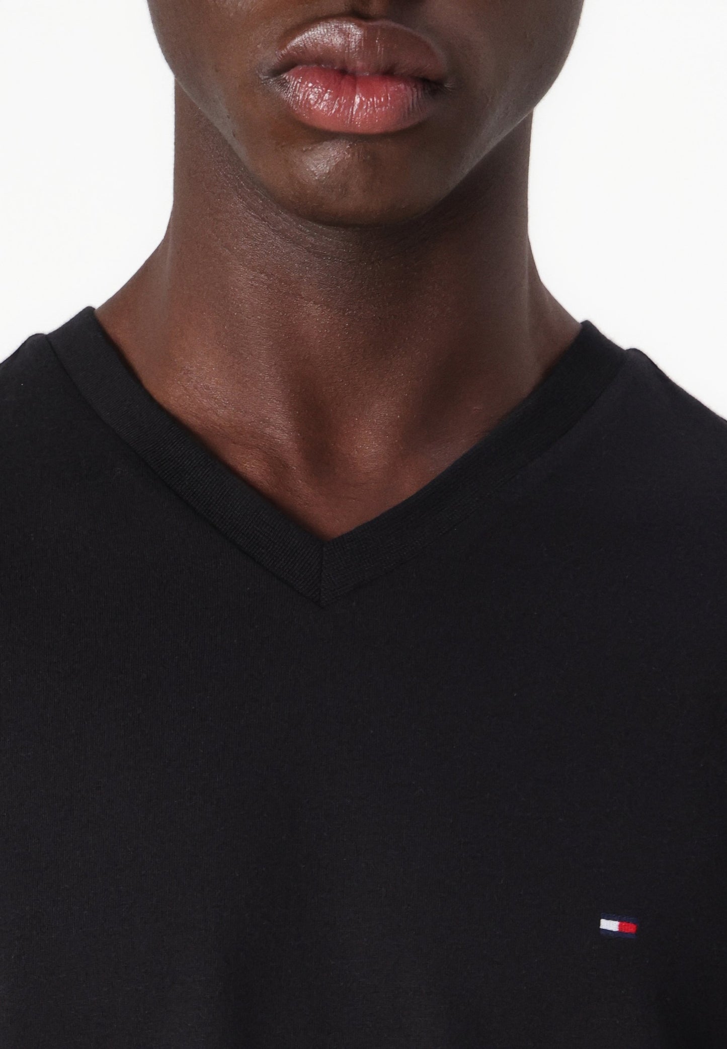 Tommy Hilfiger Men's V-Neck T-Shirt with Flag Logo