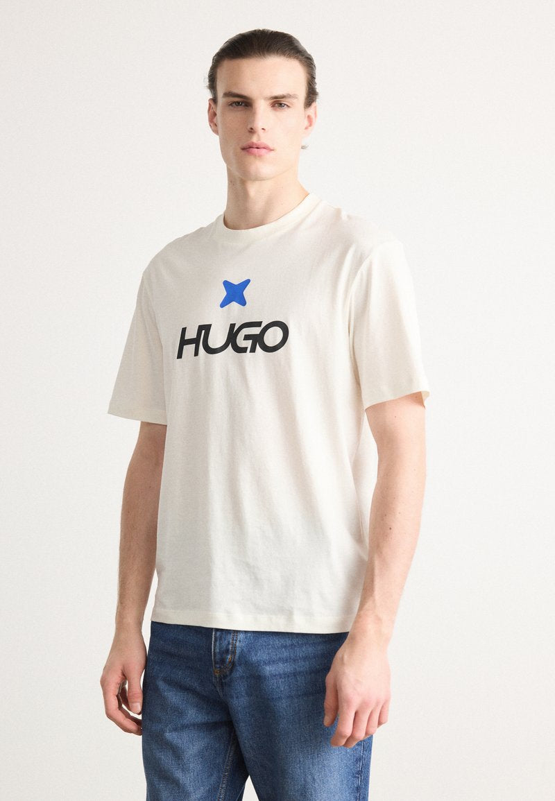 BOSS Cotton T-Shirt with Fragmented Motion Logo Graphic