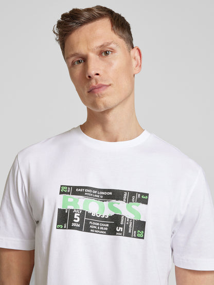 BOSS Cotton T-Shirt with Oversized Blurred Logo Graphic
