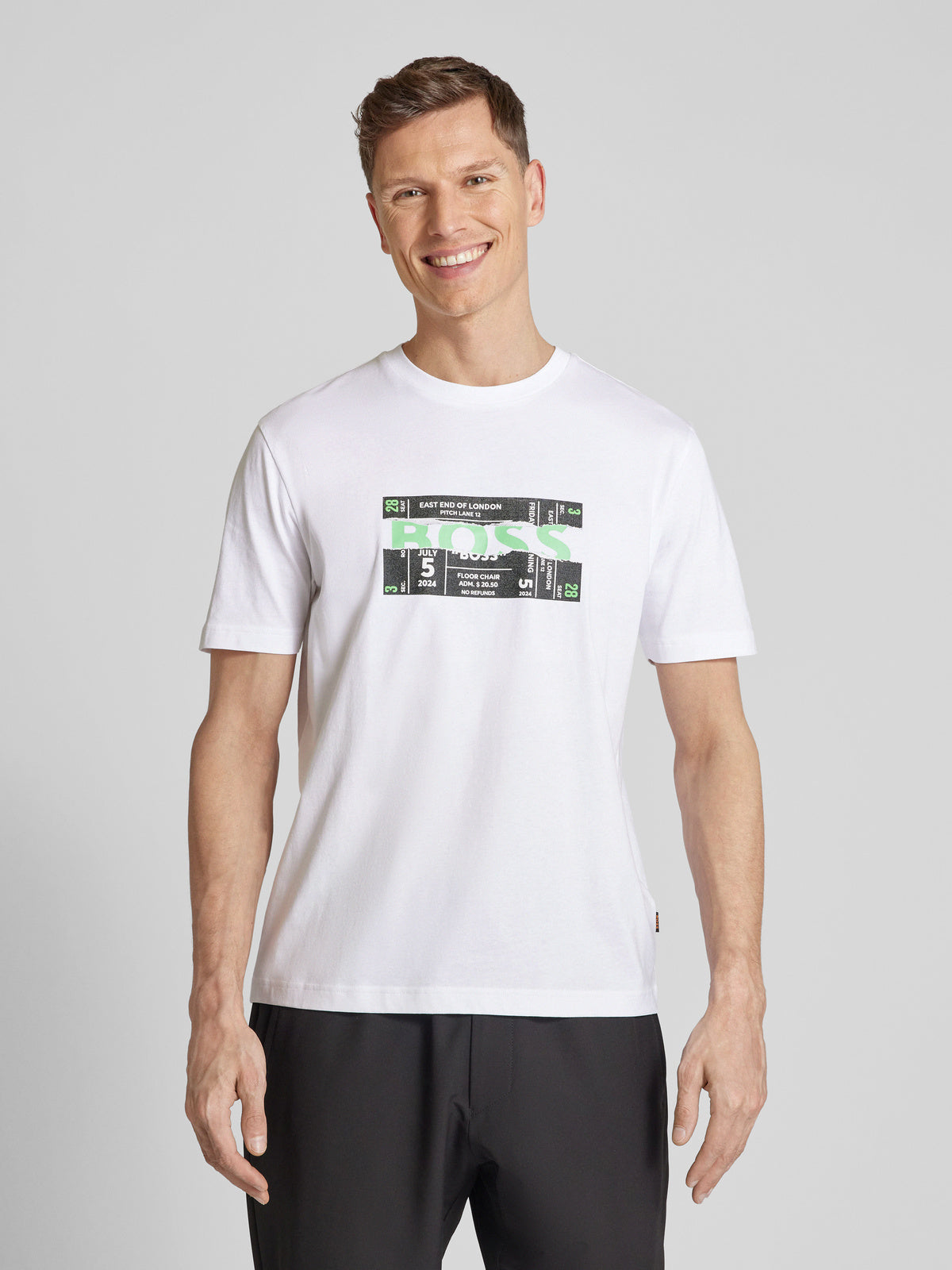 BOSS Cotton T-Shirt with Oversized Blurred Logo Graphic