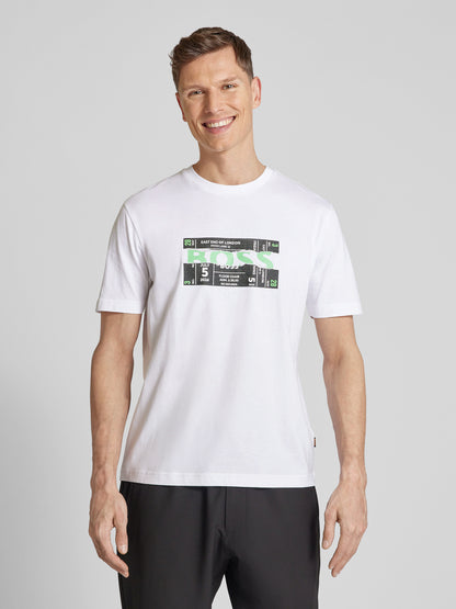 BOSS Cotton T-Shirt with Oversized Blurred Logo Graphic