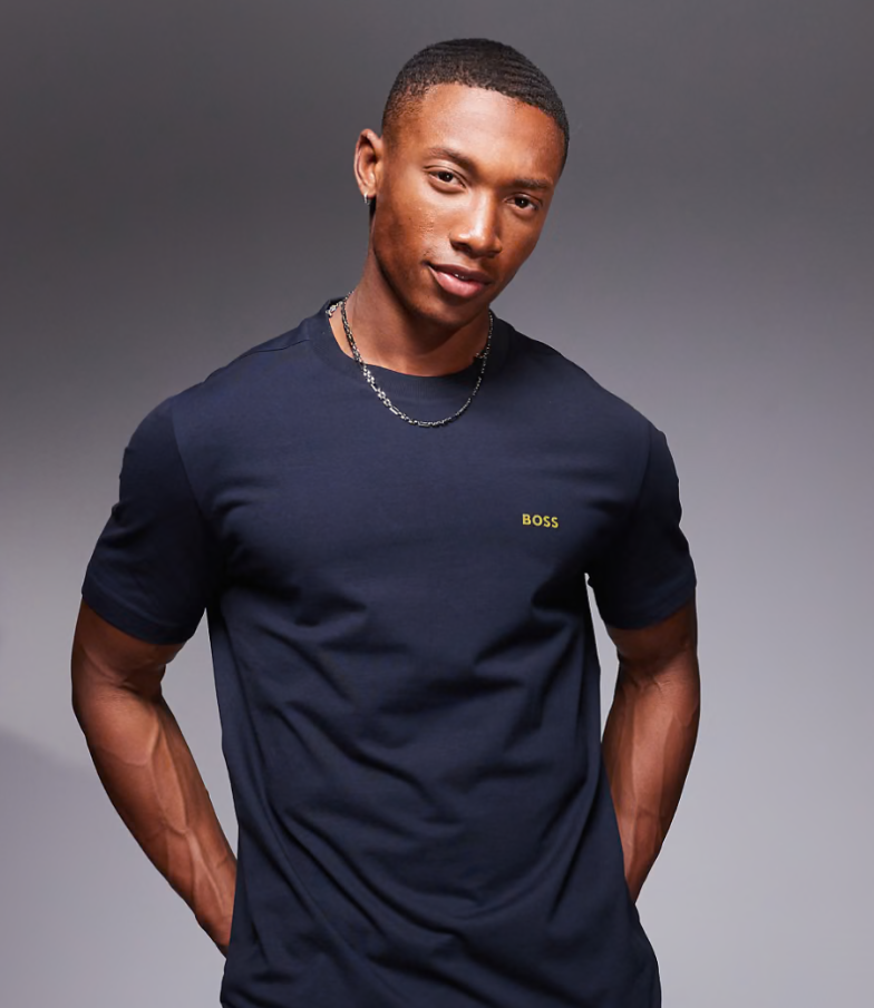 BOSS Stretch Cotton T-Shirt with Small Side-Center Logo