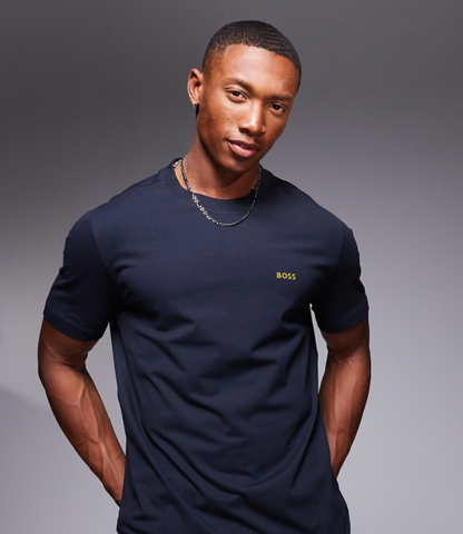 BOSS Stretch Cotton T-Shirt with Small Side-Center Logo